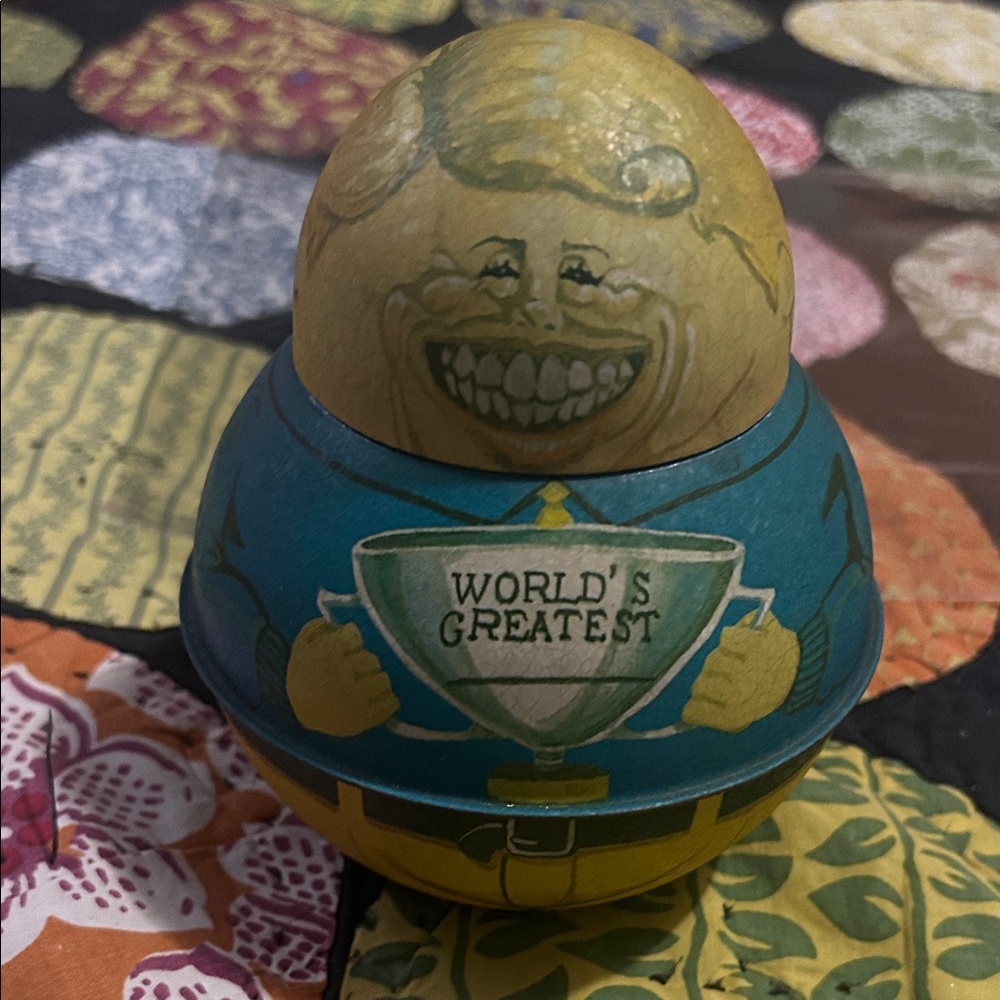 Bristol Ware World's Greatest Figurine with Blue and Yellow Accents